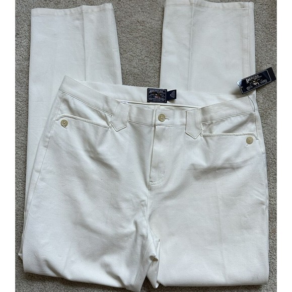 American Living White Cotton Stretch Dress Pants Slacks Women's 14 New~$65 MSRP - Picture 2 of 5